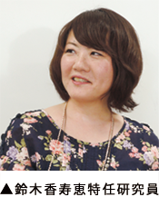 ▲鈴木香寿恵特任研究員 ▲鈴木香寿恵特任研究員