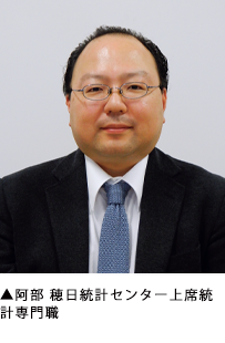 ▲阿部 穂日統計センター上席統計専門職 ▲阿部 穂日統計センター上席統計専門職